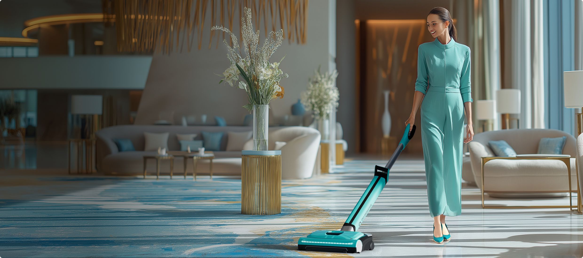 The Dirt Monster vacuum used in a commercial space